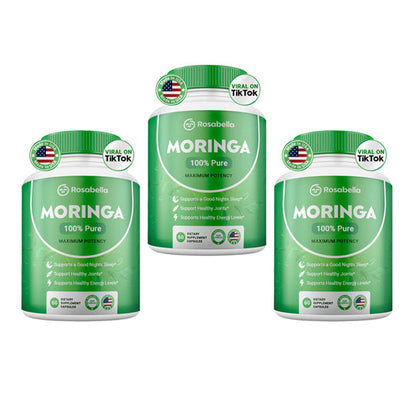 Moringa Capsules 800mg - Pure Moringa Powder Supplement for Energy, Immune, Skin & Gut Health - Caffeine-Free, Non-GMO Green Antioxidant Superfood 60 Vegan Capsules