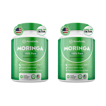 Moringa Capsules 800mg - Pure Moringa Powder Supplement for Energy, Immune, Skin & Gut Health - Caffeine-Free, Non-GMO Green Antioxidant Superfood 60 Vegan Capsules